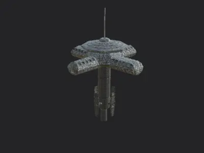 Sci-fi Tower Low-poly 3D model get