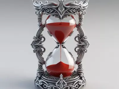 Gothic Heart Hourglass - Ornate Fantasy Timepiece Low-poly 3D model