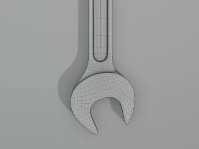 Realistic Metallic Adjustable Wrench 3D Model 3D model