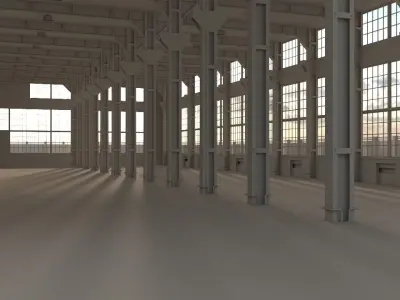 Factory warehouse Low-poly 3D model purchase