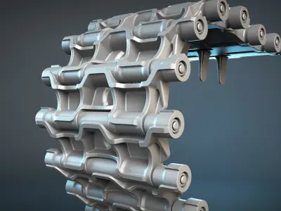 2S3 Akatsiya Track High-Poly 3D model