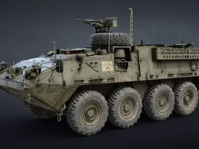 M1126 Stryker APC Game Ready Set Low-poly 3D model