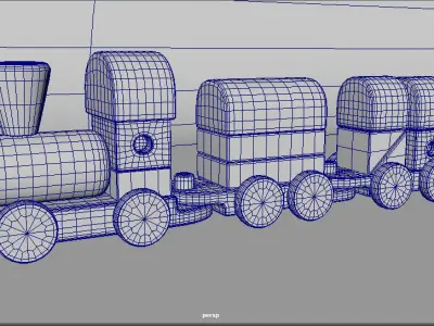 Train Toy 3D model Low-poly 3D model