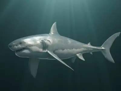 Great White Shark 3D model 9