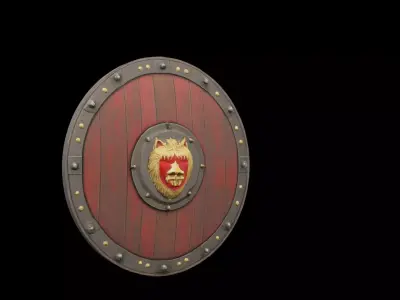Medieval shield Low-poly 3D model