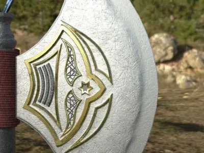 Low poly double sided Viking axe Low-poly 3D model