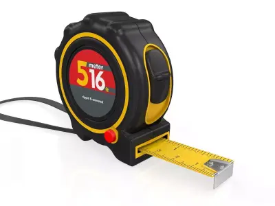 Realistic Tape Measure Animated Meter and Inch 3D model