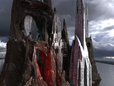 Stylized Tower Rocks 5  3D model