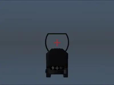 Red Dot laser sight programed for blender game for BGE or UPBGE Free low-poly 3D model