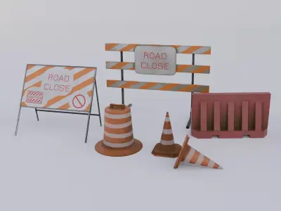Road Blocker Low-poly 3D model purchase
