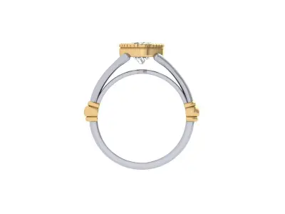 Solitaire Engagement Art Deco Ring 3D print model 51