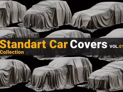 Standart Car Covers Collection Low-Poly Low-poly 3D model