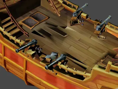 Pirate War Ships Low-poly 3D model