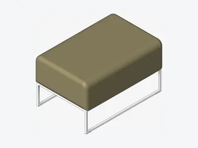 Furniture - Chair - Contemporary - Line - Footstool Low-poly 3D model