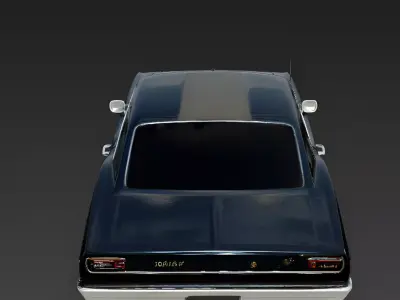 Realistic 60s Classic Muscle Car 3d model Low-poly 3D model