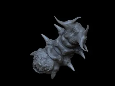 Monster sea worm clay alien scifi  3D model