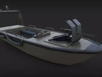 Marine Military Boat Low-poly 3D model