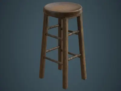 Stool 2B Low-poly 3D model