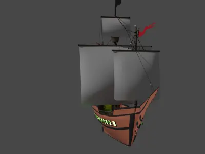 LowPoly Pirateship 3D model