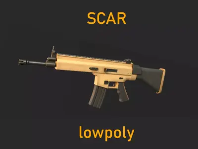 SCAR stylized lowpoly gameready Low-poly 3D model