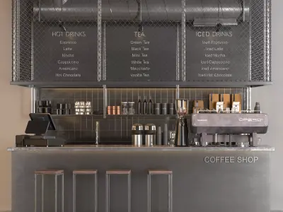 industrial coffee shop2 3D model
