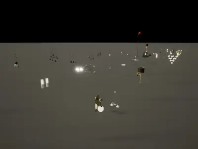 Modern LED Chandelier and wall Lights 3D models    -   PART 1 Low-poly 3D model
