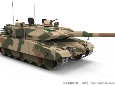 Leopard 2A7  Low-poly 3D model