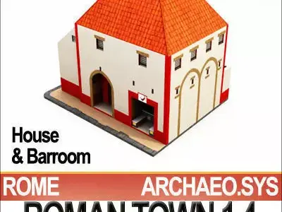 Roman Town House And Barroom Block 1 4 Low Poly 3D model