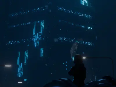Cyberpunk Scifi Building collection  Low-poly 3D model
