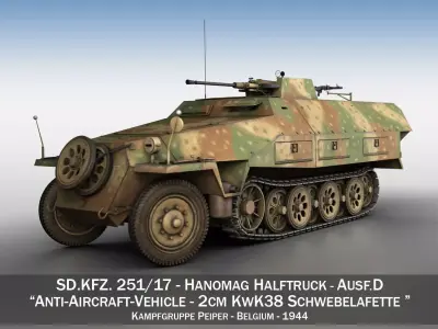 SDKFZ 251 - Ausf D - Anti-Aircraft-Vehicle    3D model