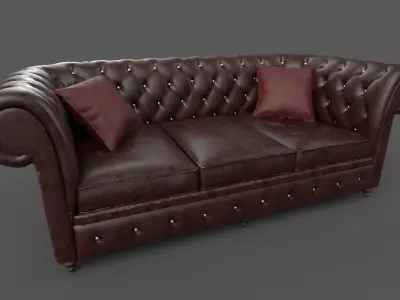 Chesterfield Sofa - 6 versions 3D model