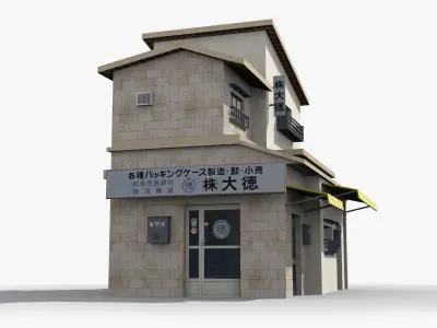 Japanese House x12 Low-poly 3D model