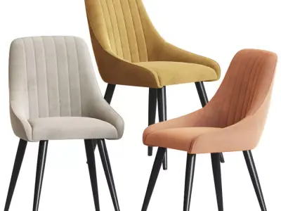 Chipman Velvet Upholstered Side Chair 3D model