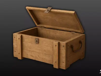 Ammo Crate Open Low-poly 3D model