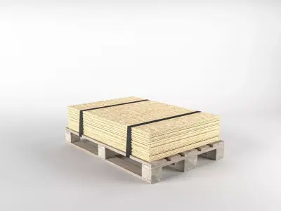 OSB on pallet 3D model Low-poly 3D model
