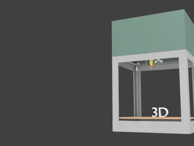 Animated 3D printer 3D model