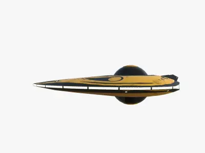 Alien Spaceship UFO I08 Yellow Dirt - Sci Fi Spacecraft Design Low-poly 3D model