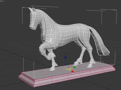 Horse statue Low-poly 3D model purchase