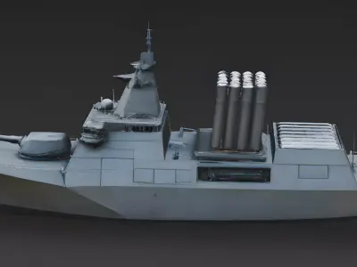 Modern Missile Destroyer 3D Model 3D Model Low-poly 3D model