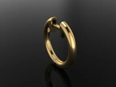 Round Earring Hoop 14mm 3D print model