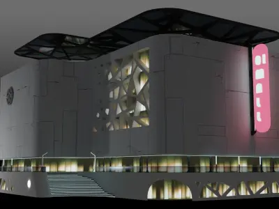 Sci-fi Mall Low-poly 3D model