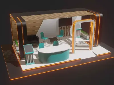 Exhibition Stand for Material Experimentation 3D Model Low-poly 3D model