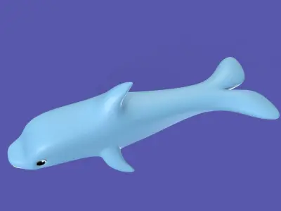 Stylized Toon Dolphin rigged Low-poly 3D model