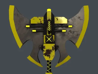 Sci-Fi Axe V4 - 09 Low-poly 3D model