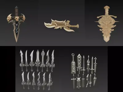 Fantasy Sword Mega Pack - Stylized - High-Detail 3D Weapons 3D model