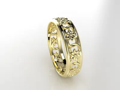 Wedding band flowers print ready  3D print model