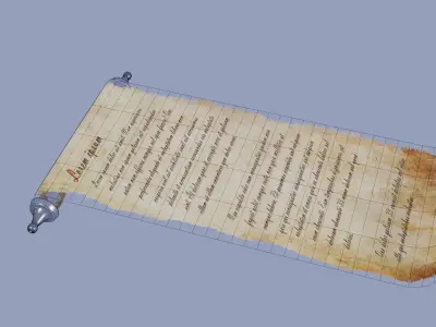 Rouleau de parchemin - parchment roll Free 3D model