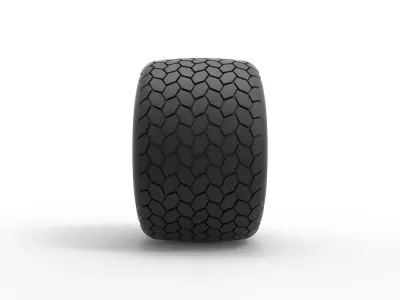 Monster Jam tire 4 Scale 1 to 25 3D print model