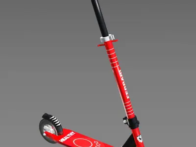 Scooter Red and Black 3D model