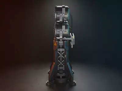 Large Flood or Spot Light Tower Low-poly 3D model